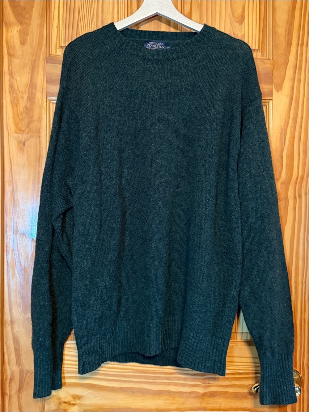 Pendleton Washable Wool Men's Dark Green Crewneck Sweater